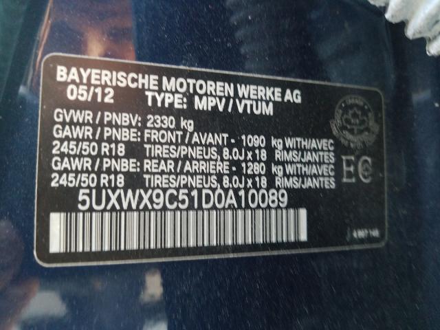 Photo 9 VIN: 5UXWX9C51D0A10089 - BMW X3 XDRIVE2 