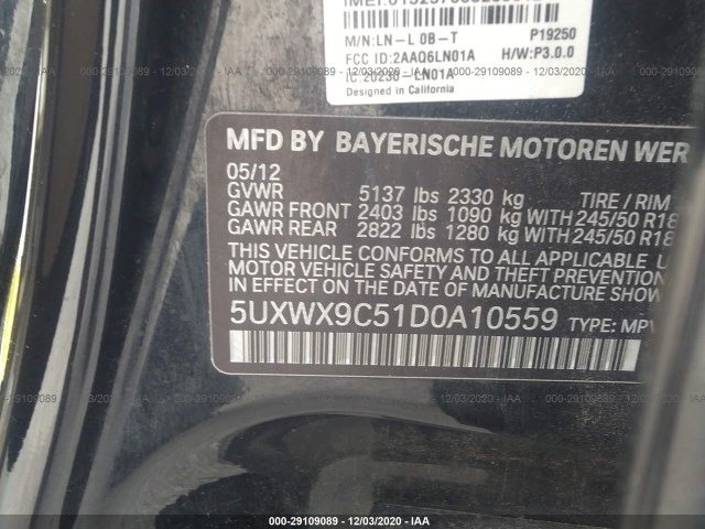 Photo 8 VIN: 5UXWX9C51D0A10559 - BMW X3 