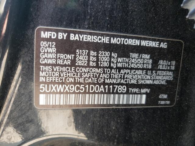 Photo 9 VIN: 5UXWX9C51D0A11789 - BMW X3 XDRIVE2 