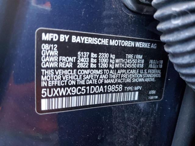 Photo 12 VIN: 5UXWX9C51D0A19858 - BMW X3 XDRIVE2 