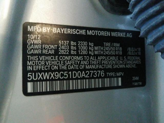 Photo 9 VIN: 5UXWX9C51D0A27376 - BMW X3 XDRIVE2 