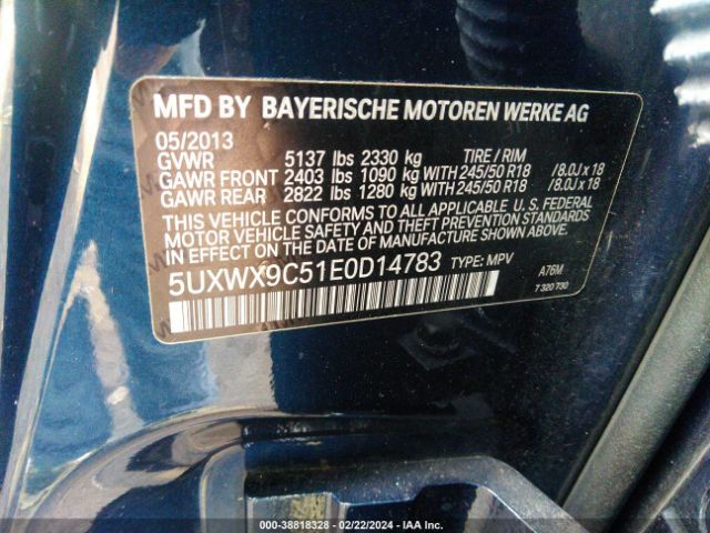 Photo 8 VIN: 5UXWX9C51E0D14783 - BMW X3 