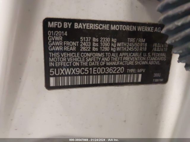 Photo 8 VIN: 5UXWX9C51E0D36220 - BMW X3 