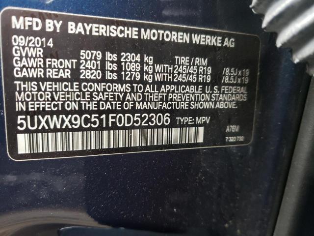 Photo 9 VIN: 5UXWX9C51F0D52306 - BMW X3 XDRIVE2 