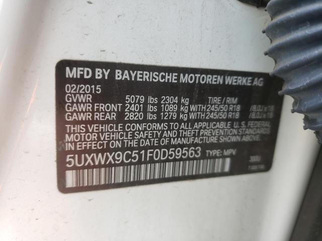 Photo 9 VIN: 5UXWX9C51F0D59563 - BMW X3 XDRIVE2 