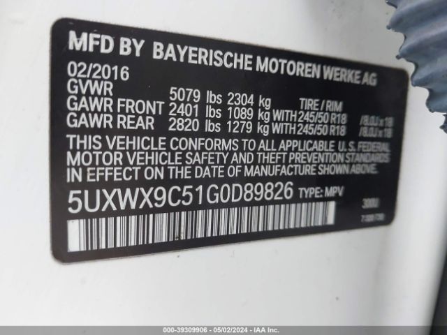 Photo 8 VIN: 5UXWX9C51G0D89826 - BMW X3 