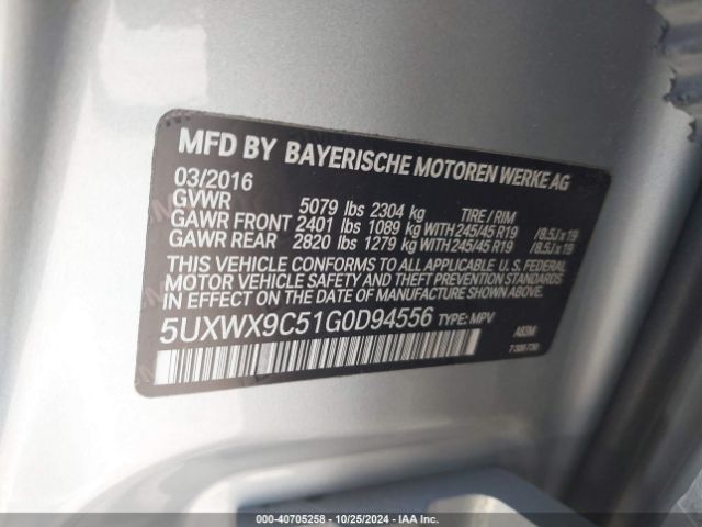 Photo 8 VIN: 5UXWX9C51G0D94556 - BMW X3 