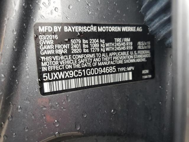 Photo 12 VIN: 5UXWX9C51G0D94685 - BMW X3 XDRIVE2 