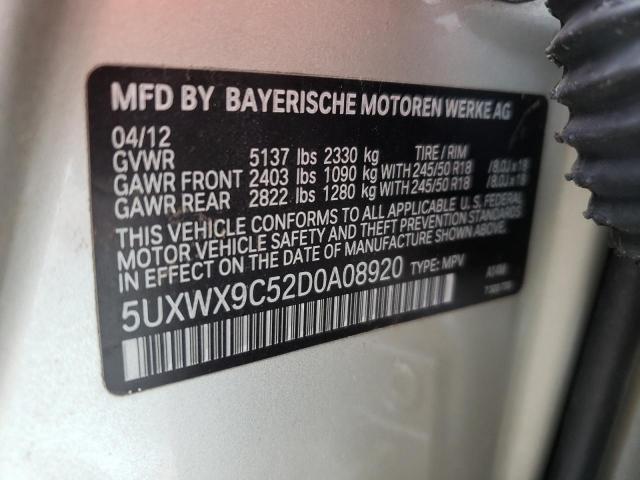 Photo 9 VIN: 5UXWX9C52D0A08920 - BMW X3 