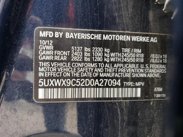 Photo 12 VIN: 5UXWX9C52D0A27094 - BMW X3 