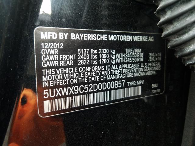 Photo 9 VIN: 5UXWX9C52D0D00857 - BMW X3 XDRIVE2 