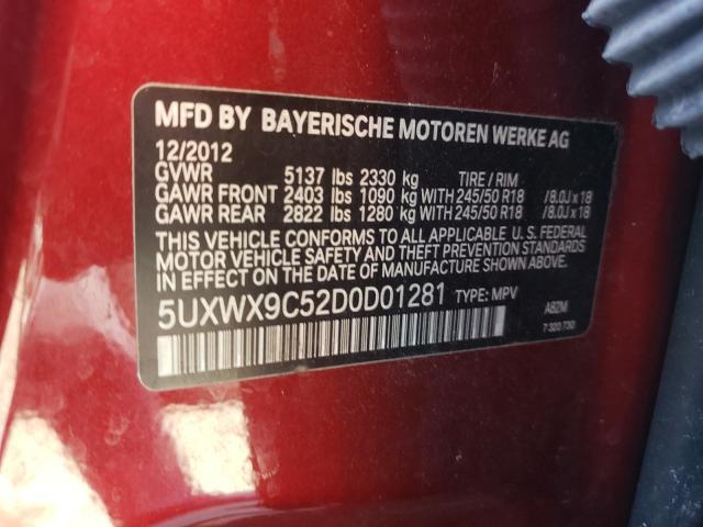 Photo 9 VIN: 5UXWX9C52D0D01281 - BMW X3 XDRIVE2 