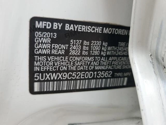 Photo 11 VIN: 5UXWX9C52E0D13562 - BMW X3 XDRIVE2 