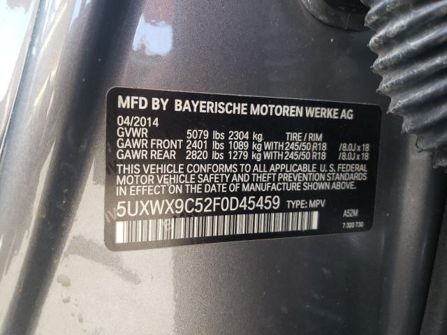 Photo 9 VIN: 5UXWX9C52F0D45459 - BMW X3 XDRIVE2 