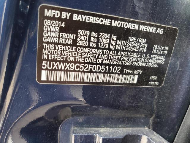 Photo 12 VIN: 5UXWX9C52F0D51102 - BMW X3 