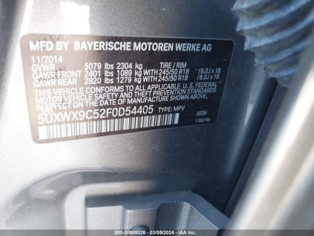 Photo 8 VIN: 5UXWX9C52F0D54405 - BMW X3 