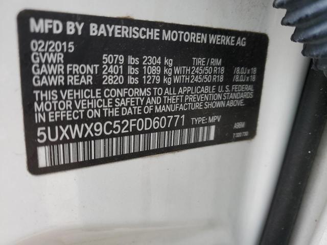 Photo 12 VIN: 5UXWX9C52F0D60771 - BMW X3 XDRIVE2 