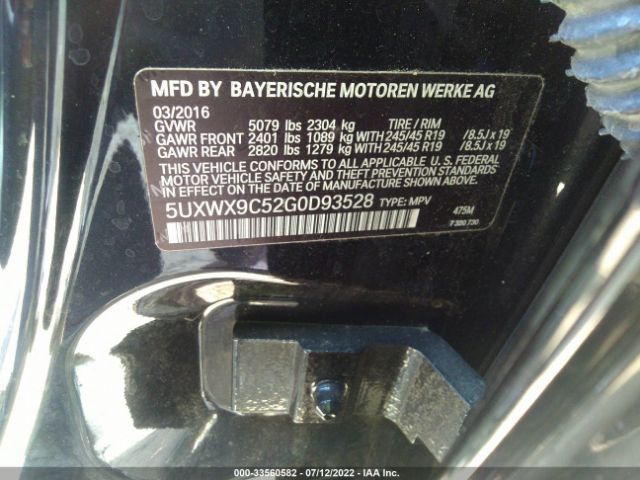 Photo 8 VIN: 5UXWX9C52G0D93528 - BMW X3 