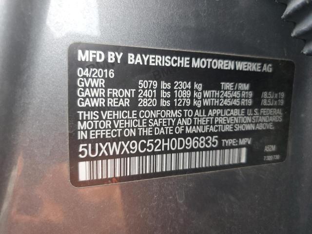 Photo 12 VIN: 5UXWX9C52H0D96835 - BMW X3 XDRIVE2 