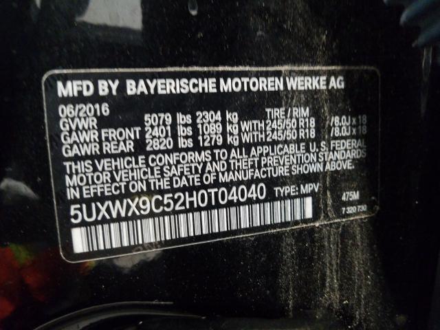 Photo 9 VIN: 5UXWX9C52H0T04040 - BMW X3 XDRIVE2 