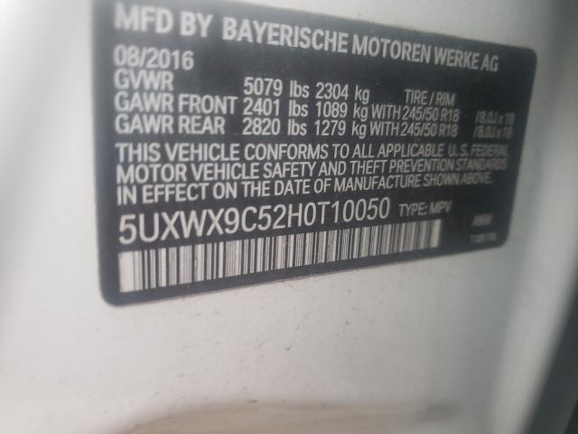 Photo 9 VIN: 5UXWX9C52H0T10050 - BMW X3 XDRIVE2 