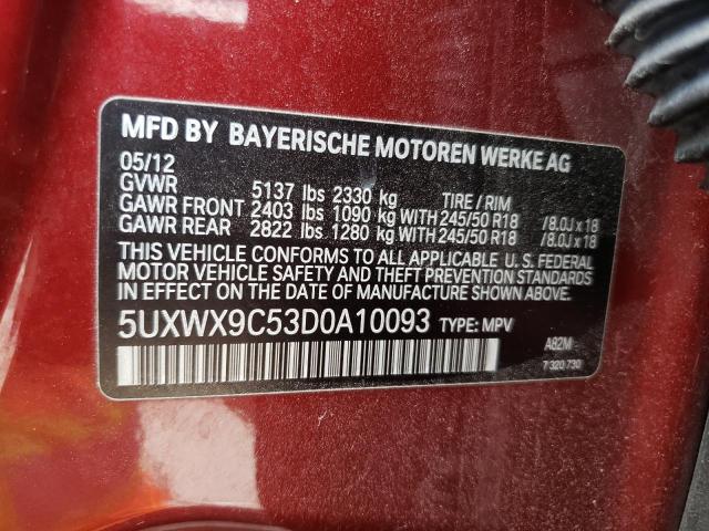 Photo 11 VIN: 5UXWX9C53D0A10093 - BMW X3 XDRIVE2 