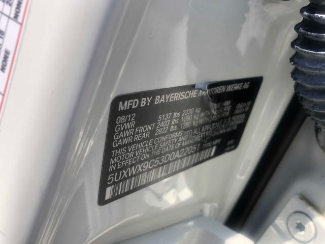 Photo 9 VIN: 5UXWX9C53D0A22051 - BMW X3 XDRIVE2 