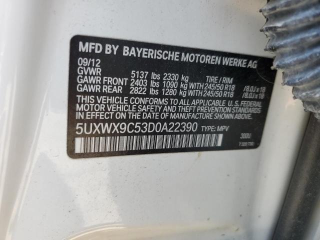 Photo 12 VIN: 5UXWX9C53D0A22390 - BMW X3 XDRIVE2 