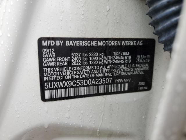 Photo 12 VIN: 5UXWX9C53D0A23507 - BMW X3 