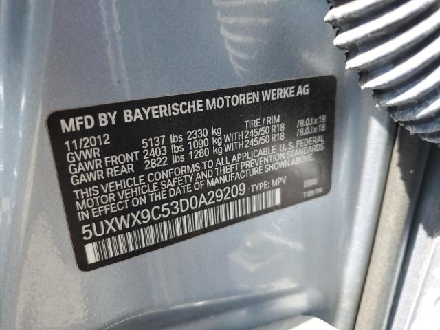 Photo 12 VIN: 5UXWX9C53D0A29209 - BMW X3 XDRIVE2 