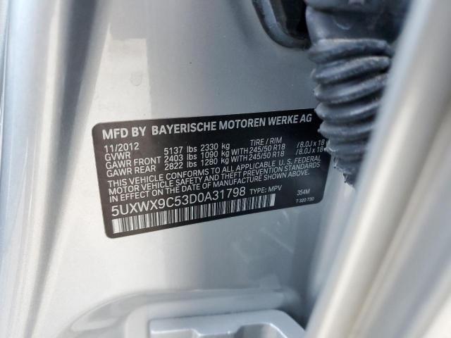 Photo 12 VIN: 5UXWX9C53D0A31798 - BMW X3 XDRIVE2 