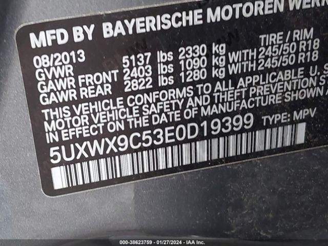 Photo 8 VIN: 5UXWX9C53E0D19399 - BMW X3 