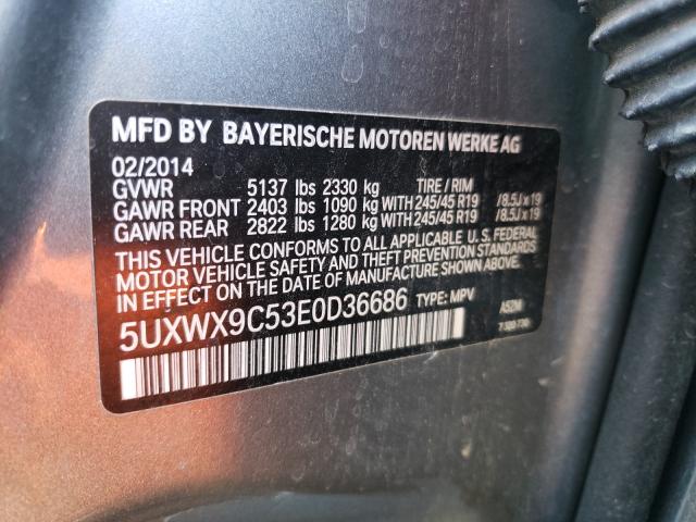 Photo 9 VIN: 5UXWX9C53E0D36686 - BMW X3 XDRIVE2 