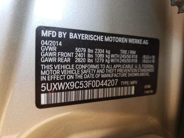 Photo 9 VIN: 5UXWX9C53F0D44207 - BMW X3 XDRIVE2 