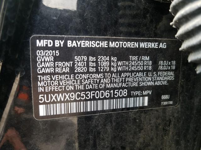 Photo 9 VIN: 5UXWX9C53F0D61508 - BMW X3 