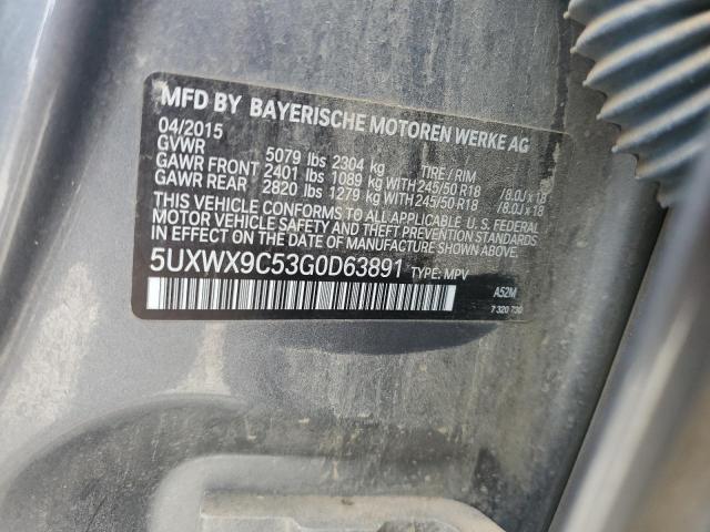 Photo 12 VIN: 5UXWX9C53G0D63891 - BMW X3 XDRIVE2 