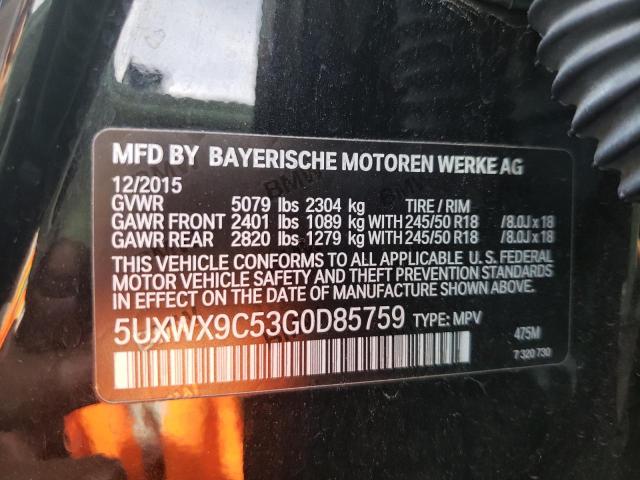 Photo 9 VIN: 5UXWX9C53G0D85759 - BMW X3 XDRIVE2 