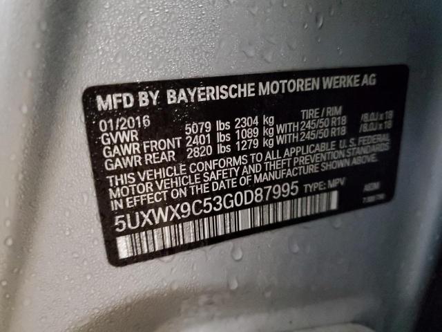 Photo 12 VIN: 5UXWX9C53G0D87995 - BMW X3 