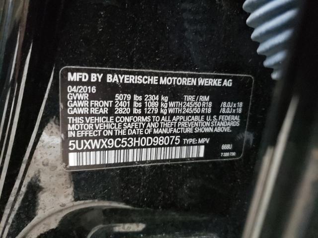 Photo 12 VIN: 5UXWX9C53H0D98075 - BMW X3 XDRIVE2 