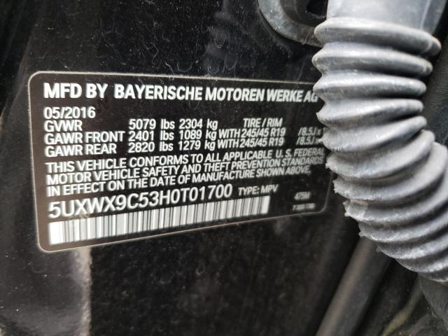 Photo 9 VIN: 5UXWX9C53H0T01700 - BMW X3 