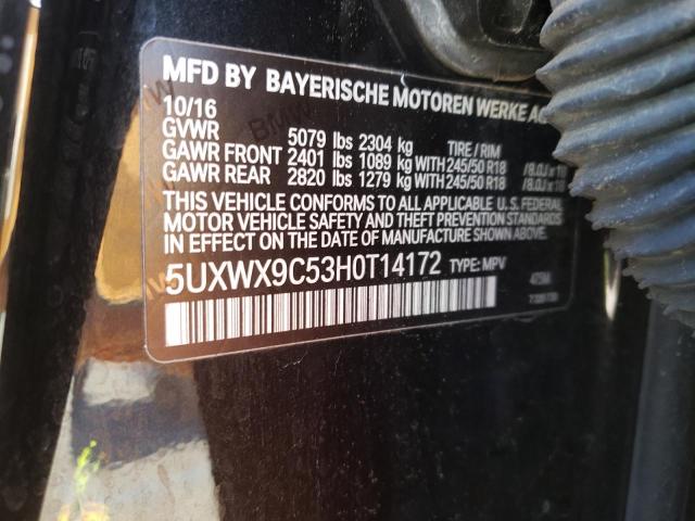 Photo 11 VIN: 5UXWX9C53H0T14172 - BMW X3 XDRIVE2 