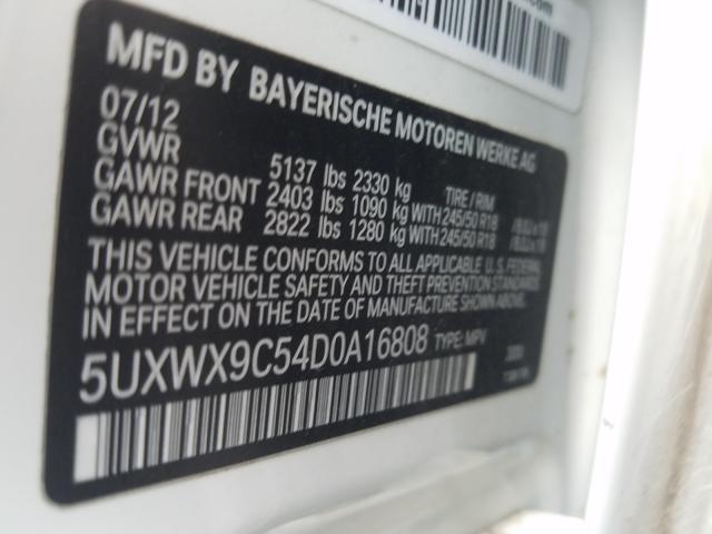 Photo 9 VIN: 5UXWX9C54D0A16808 - BMW X3 XDRIVE2 