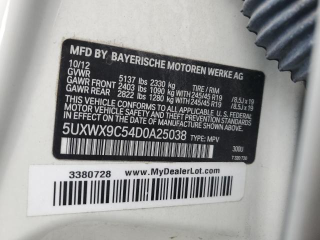 Photo 11 VIN: 5UXWX9C54D0A25038 - BMW X3 