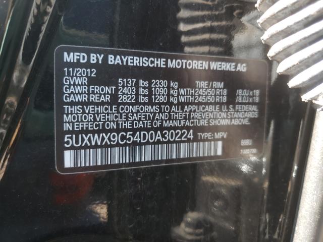 Photo 9 VIN: 5UXWX9C54D0A30224 - BMW X3 