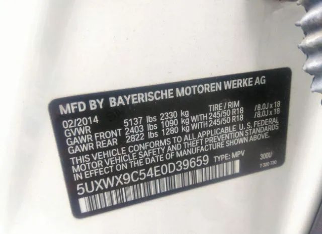 Photo 8 VIN: 5UXWX9C54E0D39659 - BMW X3 