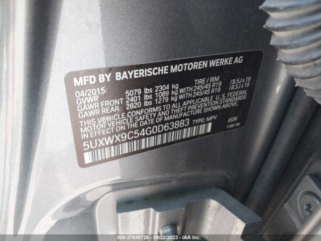 Photo 8 VIN: 5UXWX9C54G0D63883 - BMW X3 