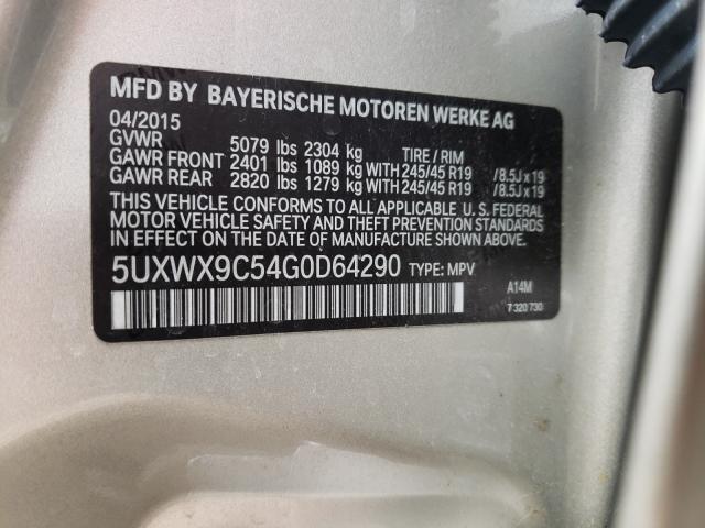 Photo 9 VIN: 5UXWX9C54G0D64290 - BMW X3 XDRIVE2 