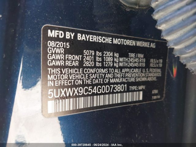 Photo 8 VIN: 5UXWX9C54G0D73801 - BMW X3 