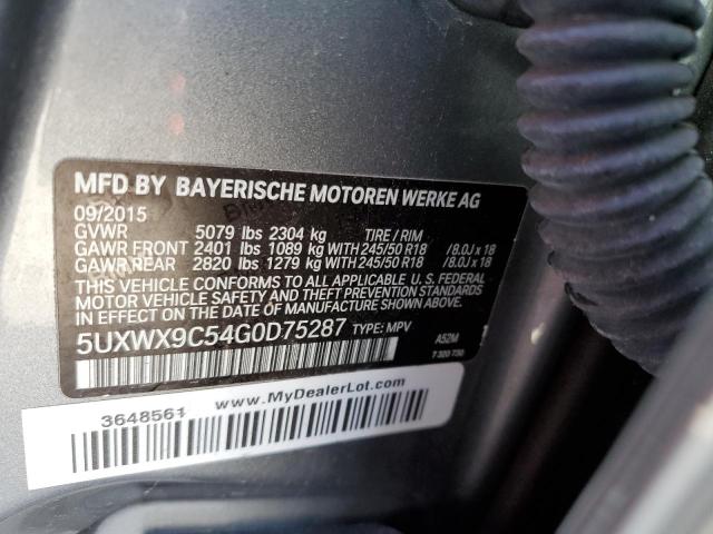 Photo 13 VIN: 5UXWX9C54G0D75287 - BMW X3 XDRIVE2 