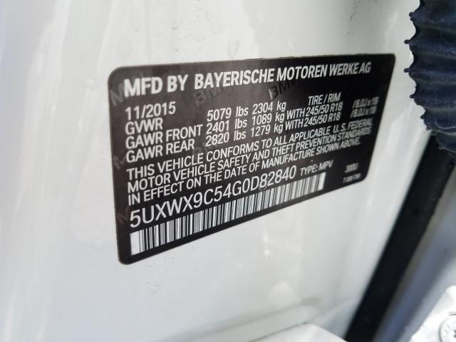 Photo 9 VIN: 5UXWX9C54G0D82840 - BMW X3 XDRIVE2 